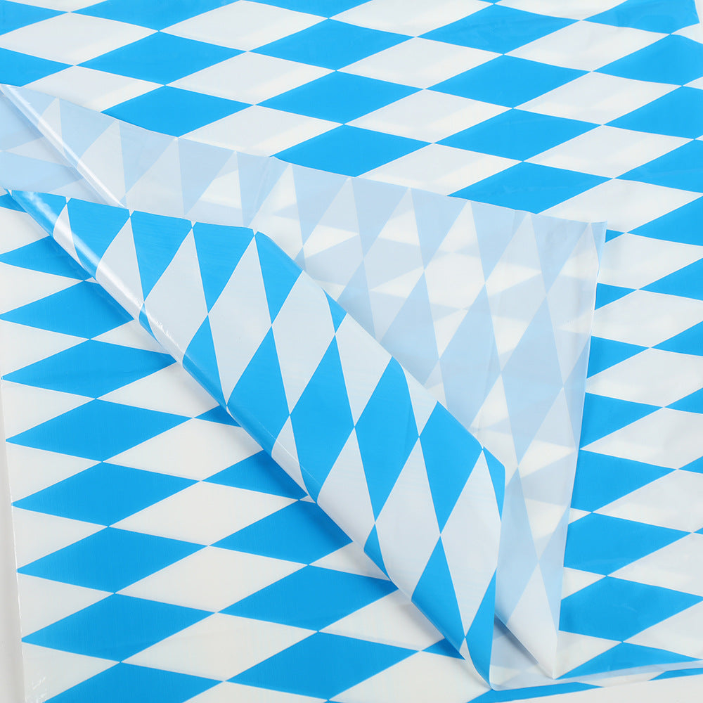 Simple blue and white checkered tablecloth, disposable tablecloth, party