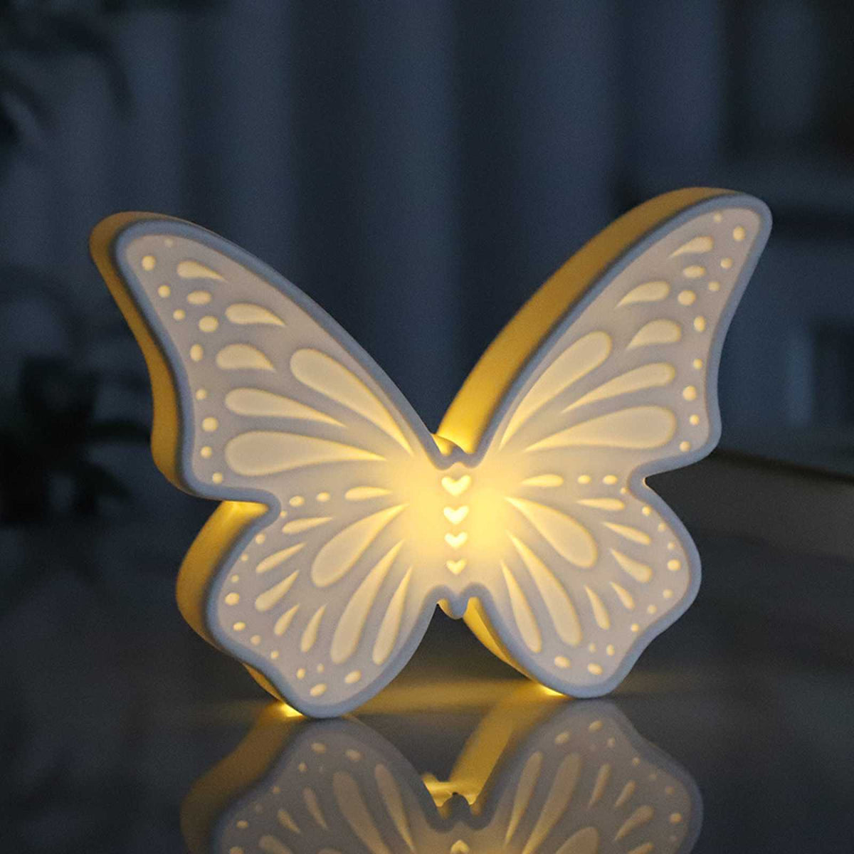 and minimalist ceramic butterfly night light, living room decoration,