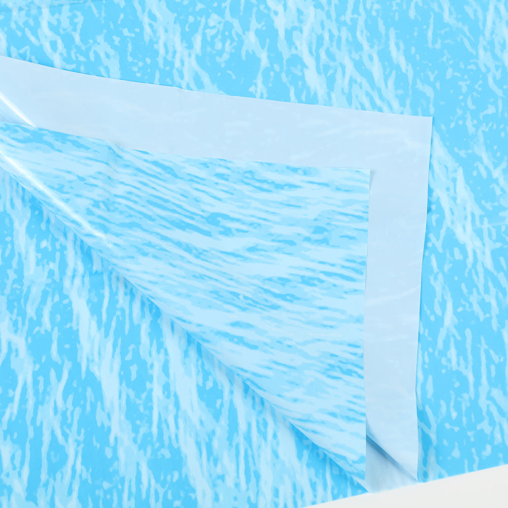 Disposable blue ocean-themed tablecloth, rectangular, PE, for holiday party