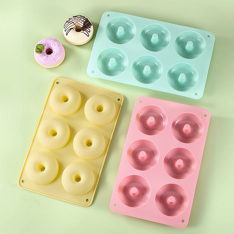 Food-Grade 6-cavity silicone donut Macaron round donut mold, cookie baking tool