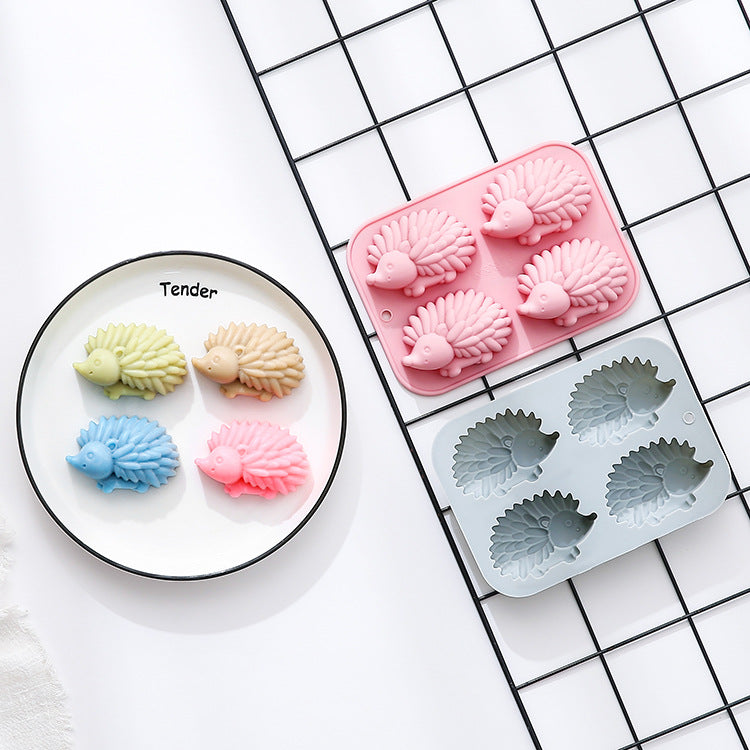 4-cavity hedgehog-shaped silicone mold