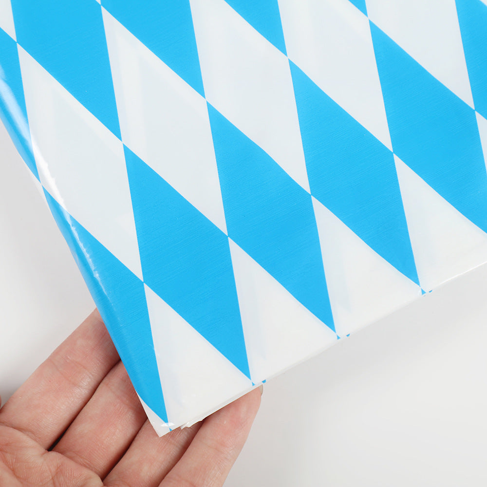 Simple blue and white checkered tablecloth, disposable tablecloth, party