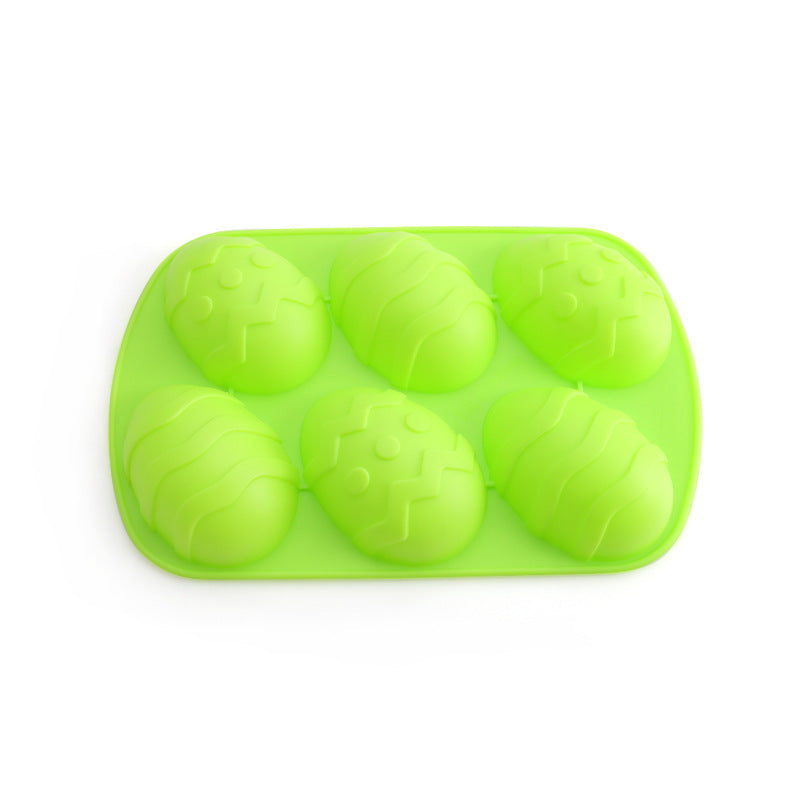 Easter 6-cavity cake mold, Easter egg chocolate mold, Silicone baking mold