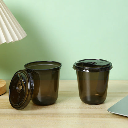 Mivorao Black Disposable Plastic Coffee Cups