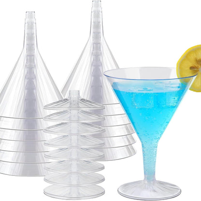Mivorao 7 oz Clear Disposable Plastic Cocktail Glasses