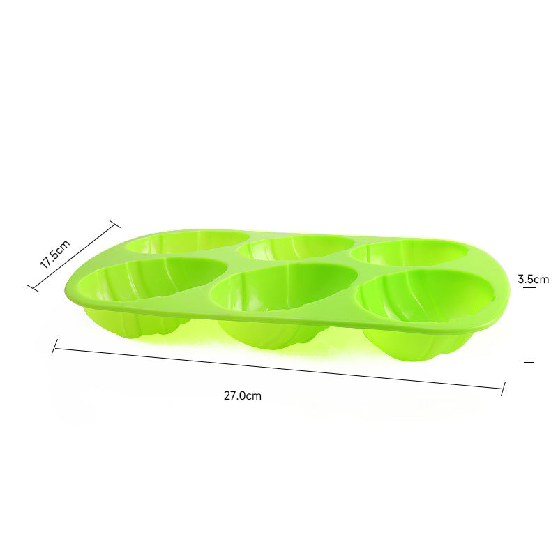 Easter 6-cavity cake mold, Easter egg chocolate mold, Silicone baking mold