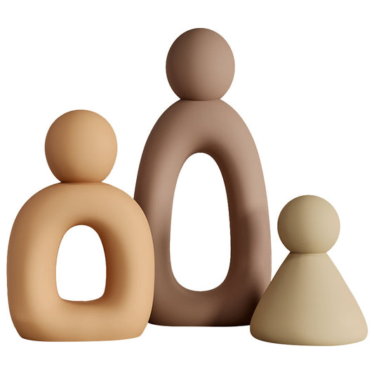 Mivorao Modern Resin Abstract Family of Three Figurine