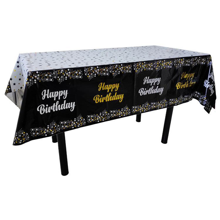 Happy Birthday Theme Disposable Printed Tablecloth Party Decoration