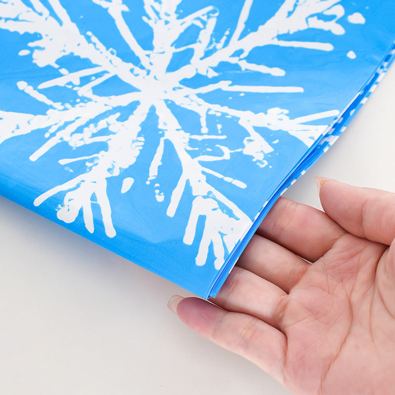 Winter Snowflake Theme Party Disposable PE Tablecloth Birthday Party