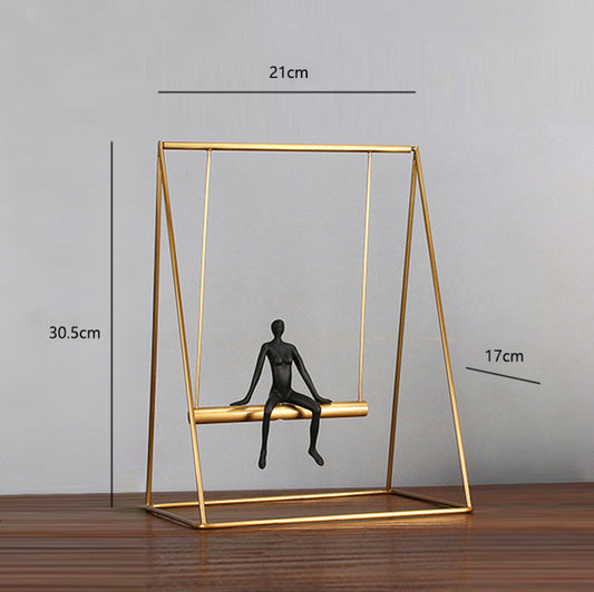 Mivorao Metal Geometric Swing Ornament for Living Room