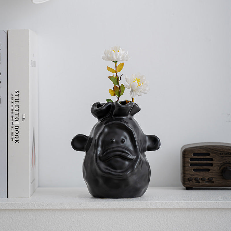 Abstract animal art ceramic vase, living room decoration