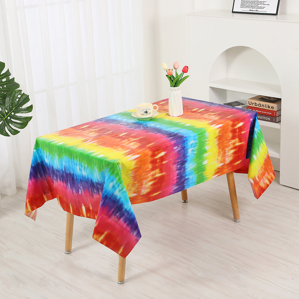 Mivorao Rainbow Disposable Party Tablecloth