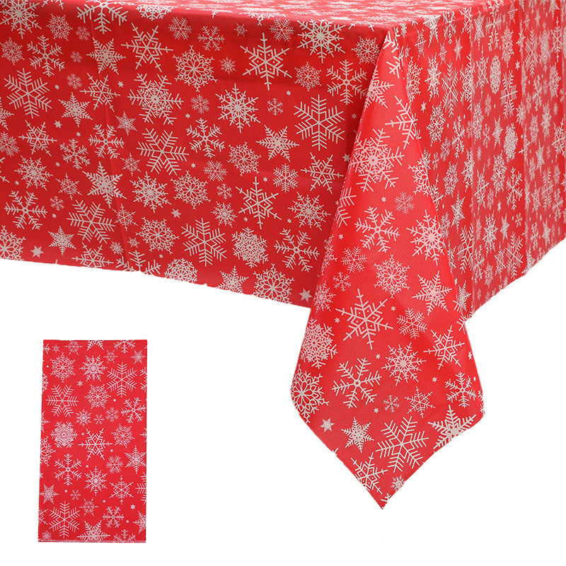 Christmas disposable tablecloth, festive decoration, snowflake party