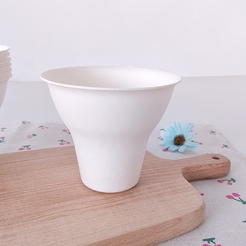 Disposable chestnut cup, ice cream paper cup, biodegradable sugarcane