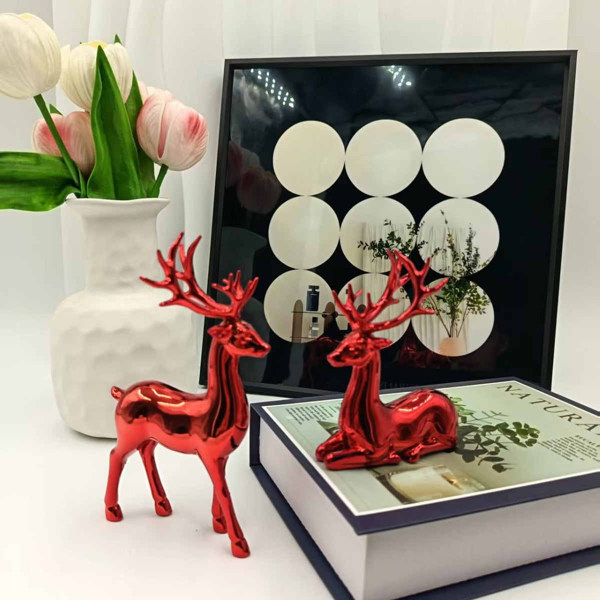 Electroplated gold deer wine cabinet ornament