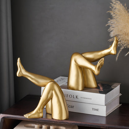 Abstract figure art bookend, Modern sculpture, resin desktop ornament for