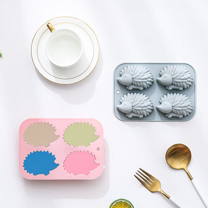 4-cavity hedgehog-shaped silicone mold