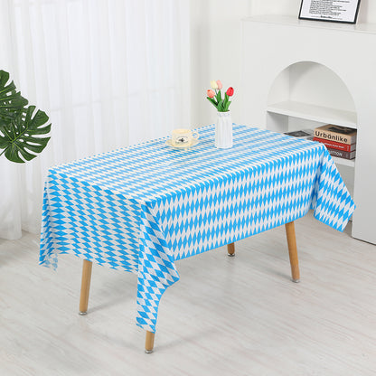 Mivorao Blue Checkered Disposable Tablecloth
