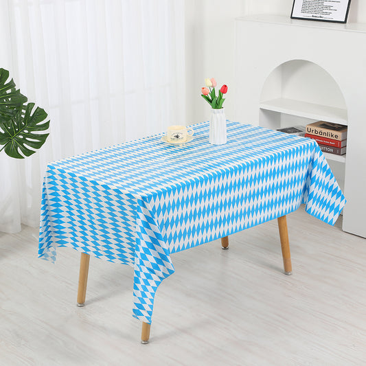Mivorao Blue Checkered Disposable Tablecloth