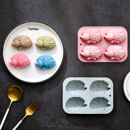 4-cavity hedgehog-shaped silicone mold