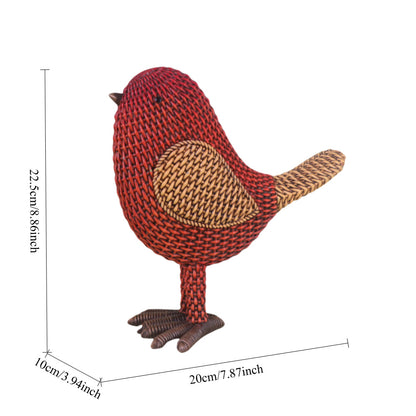 Imitation rattan bird figurine, resin animal sculpture, home decoration