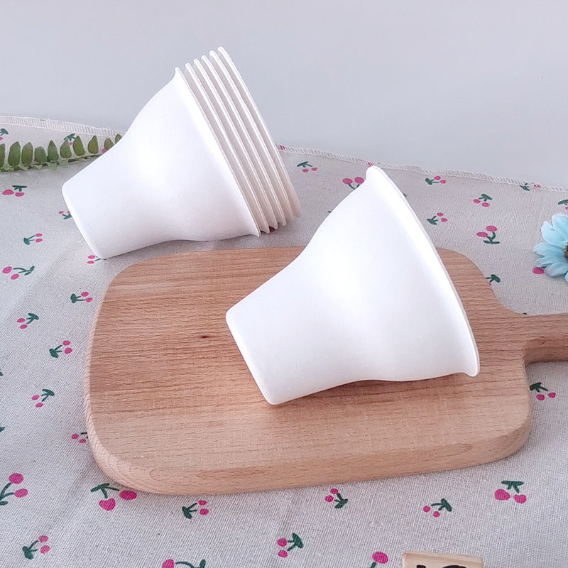 Mivorao Disposable Chestnut Paper Cups for Ice Cream