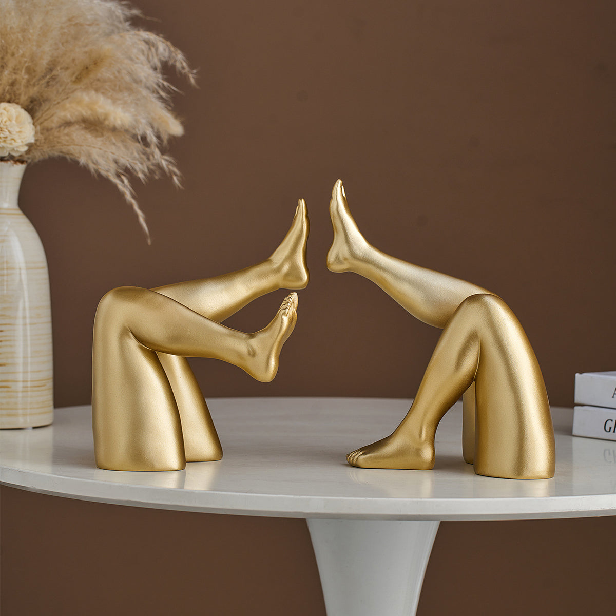 Abstract figure art bookend, Modern sculpture, resin desktop ornament for