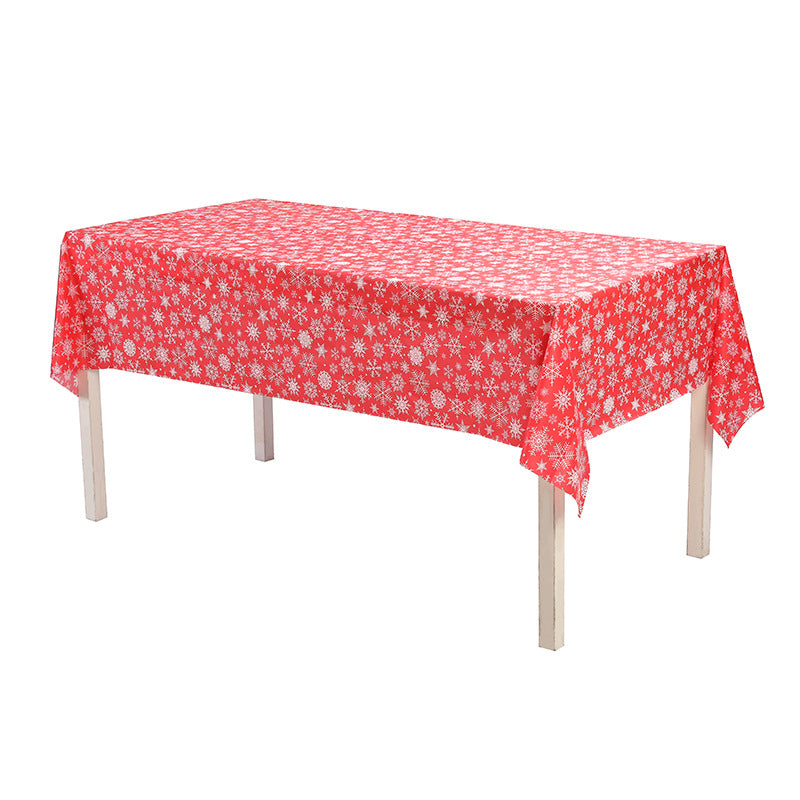 Christmas disposable tablecloth, festive decoration, snowflake party